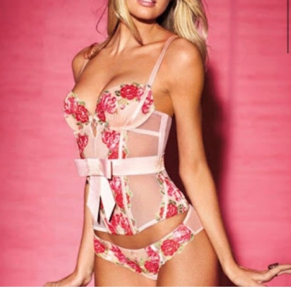 Victoria’s Secret floral lingerie corset